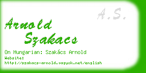 arnold szakacs business card